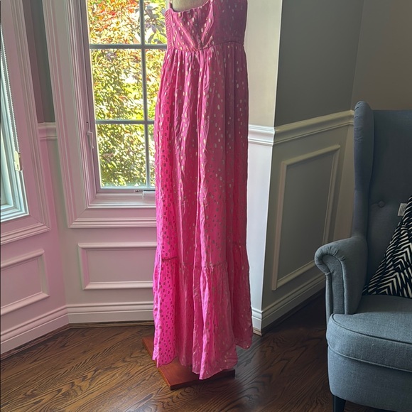Lily Pulitzer Women’s Heidi Maxi Dress Aura Pink Metallic Size 12 - Picture 7 of 14